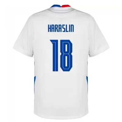 Femme Équipe de Slovaquie de football Maillot Lukas Haraslin #18 Tenues Extérieur Blanc 2021