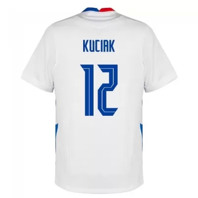 Femme Équipe de Slovaquie de football Maillot Dusan Kuciak #12 Tenues Extérieur Blanc 2021