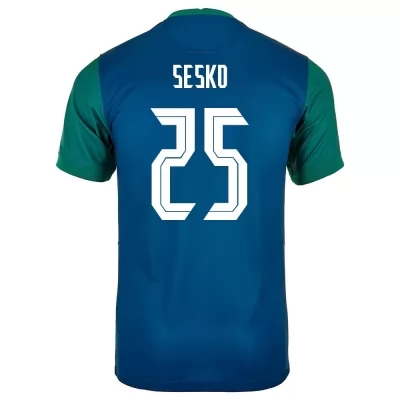 Femme Équipe de Slovénie de football Maillot Benjamin Sesko #25 Tenues Extérieur Verte 2021