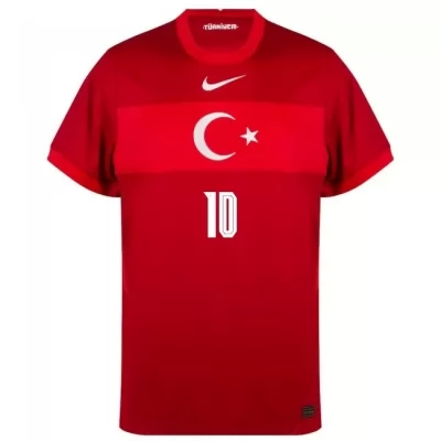 Femme Équipe Turquie de football Maillot Hakan Calhanoglu #10 Tenues Extérieur Rouge 2021