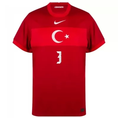 Femme Équipe Turquie de football Maillot Merih Demiral #3 Tenues Extérieur Rouge 2021
