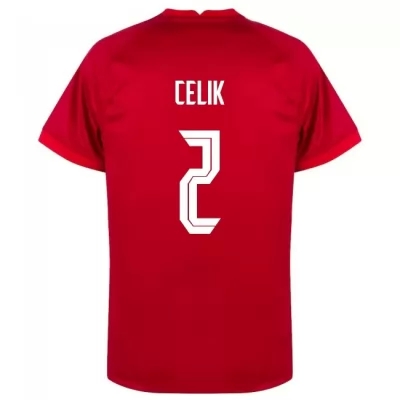 Femme Équipe Turquie de football Maillot Zeki Celik #2 Tenues Extérieur Rouge 2021