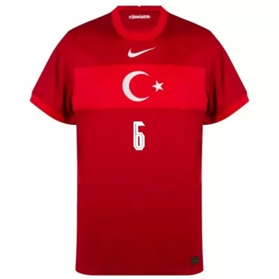 Femme Équipe Turquie de football Maillot Ozan Tufan #6 Tenues Extérieur Rouge 2021