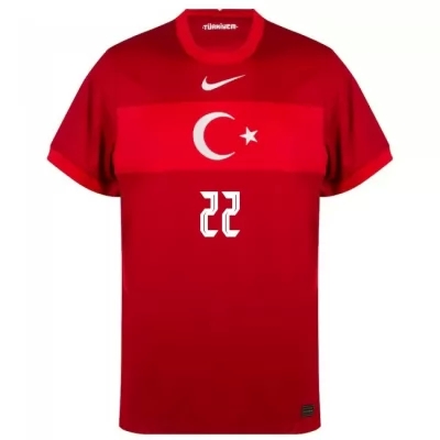 Femme Équipe Turquie de football Maillot Kaan Ayhan #22 Tenues Extérieur Rouge 2021