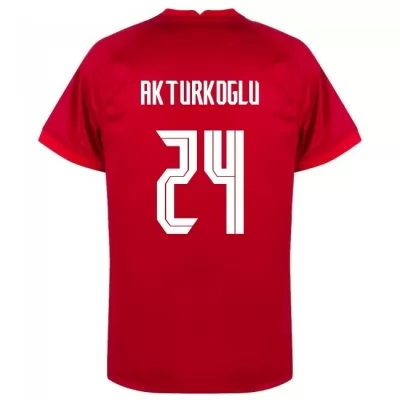 Femme Équipe Turquie de football Maillot Kerem Akturkoglu #24 Tenues Extérieur Rouge 2021