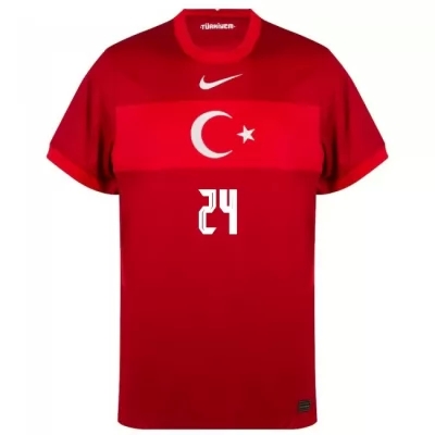 Femme Équipe Turquie de football Maillot Kerem Akturkoglu #24 Tenues Extérieur Rouge 2021