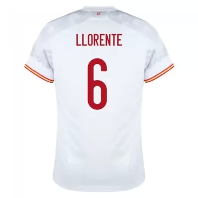Femme Équipe d'Espagne de football Maillot Marcos Llorente #6 Tenues Extérieur Blanc 2021