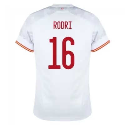 Homme Équipe d'Espagne de football Maillot Rodri #16 Tenues Extérieur Blanc 2021