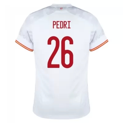 Enfant Équipe d'Espagne de football Maillot Pedri #26 Tenues Extérieur Blanc 2021
