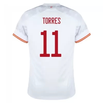 Enfant Équipe d'Espagne de football Maillot Ferran Torres #11 Tenues Extérieur Blanc 2021