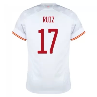 Homme Équipe d'Espagne de football Maillot Fabian Ruiz #17 Tenues Extérieur Blanc 2021