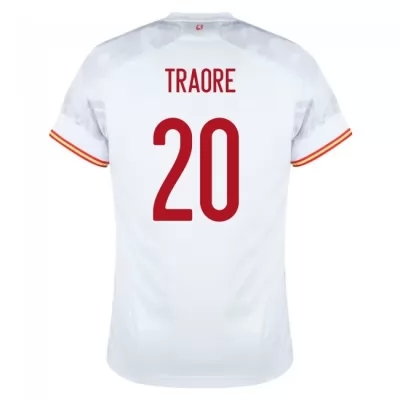 Femme Équipe d'Espagne de football Maillot Adama Traore #20 Tenues Extérieur Blanc 2021