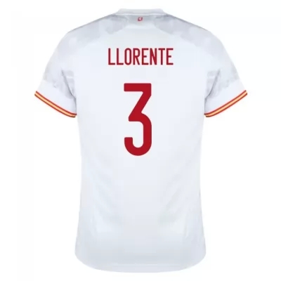 Femme Équipe d'Espagne de football Maillot Diego Llorente #3 Tenues Extérieur Blanc 2021