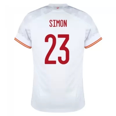 Enfant Équipe d'Espagne de football Maillot Unai Simon #23 Tenues Extérieur Blanc 2021