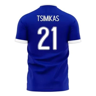 Femme Équipe de Grèce de football Maillot Konstantinos Tsimikas #21 Tenues Extérieur Bleu 2021