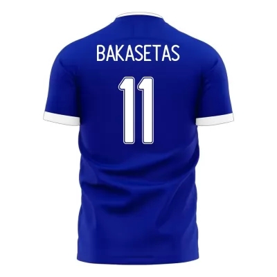 Femme Équipe de Grèce de football Maillot Anastasios Bakasetas #11 Tenues Extérieur Bleu 2021