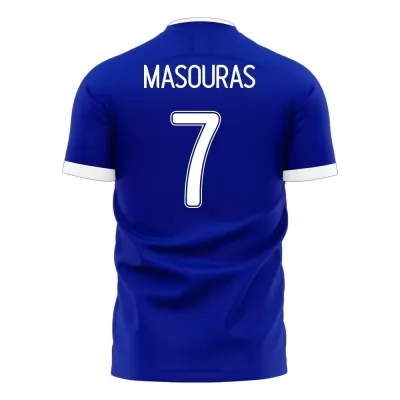 Femme Équipe de Grèce de football Maillot Georgios Masouras #7 Tenues Extérieur Bleu 2021