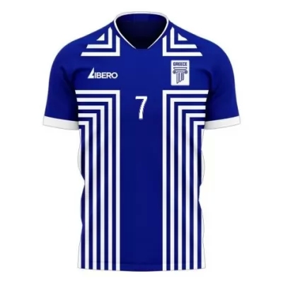 Femme Équipe de Grèce de football Maillot Georgios Masouras #7 Tenues Extérieur Bleu 2021