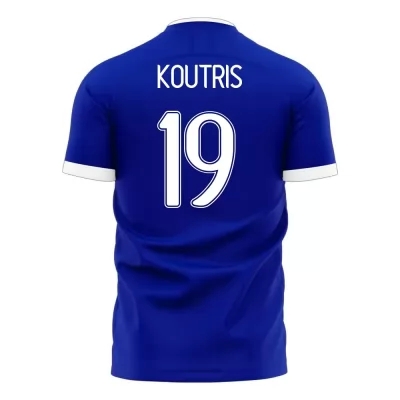 Femme Équipe de Grèce de football Maillot Leonardo Koutris #19 Tenues Extérieur Bleu 2021