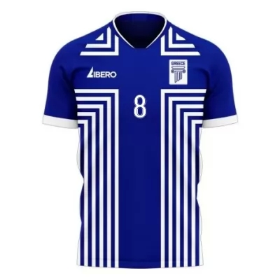 Femme Équipe de Grèce de football Maillot Zeca #8 Tenues Extérieur Bleu 2021