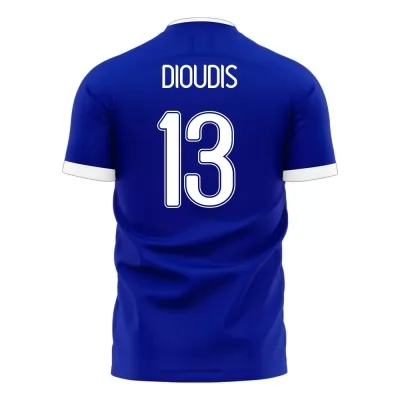Femme Équipe de Grèce de football Maillot Sokratis Dioudis #13 Tenues Extérieur Bleu 2021