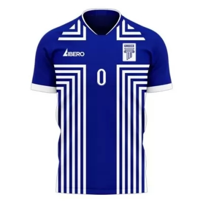 Femme Équipe de Grèce de football Maillot Anastasios Douvikas #0 Tenues Extérieur Bleu 2021
