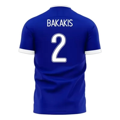 Femme Équipe de Grèce de football Maillot Michalis Bakakis #2 Tenues Extérieur Bleu 2021