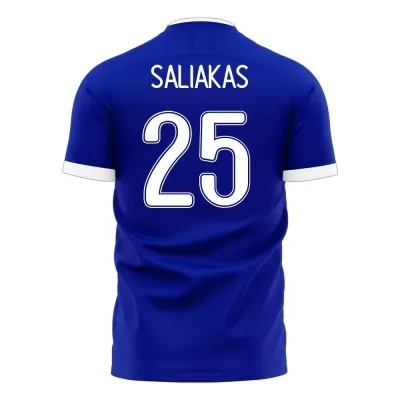 Femme Équipe de Grèce de football Maillot Manolis Saliakas #25 Tenues Extérieur Bleu 2021
