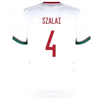 Femme Équipe De Hongrie De Football Maillot Attila Szalai #4 Tenues Extérieur Blanc 2021