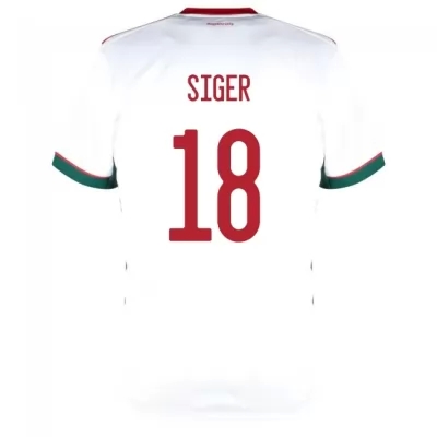Femme Équipe de Hongrie de football Maillot David Siger #18 Tenues Extérieur Blanc 2021