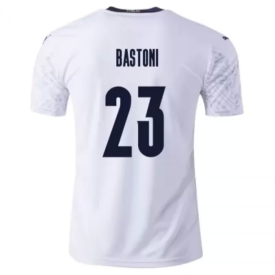 Homme Équipe d'Italie de football Maillot Alessandro Bastoni #23 Tenues Extérieur Blanc 2021