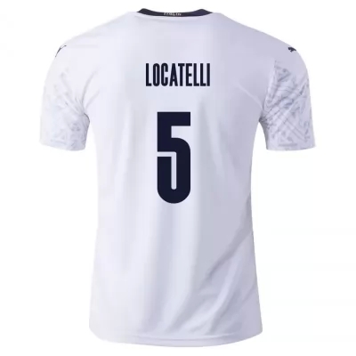 Femme Équipe d'Italie de football Maillot Manuel Locatelli #5 Tenues Extérieur Blanc 2021