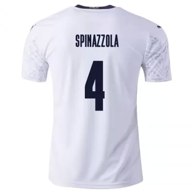 Enfant Équipe d'Italie de football Maillot Leonardo Spinazzola #4 Tenues Extérieur Blanc 2021