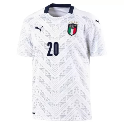 Femme Équipe d'Italie de football Maillot Federico Bernardeschi #20 Tenues Extérieur Blanc 2021