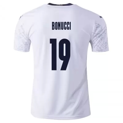 Homme Équipe d'Italie de football Maillot Leonardo Bonucci #19 Tenues Extérieur Blanc 2021