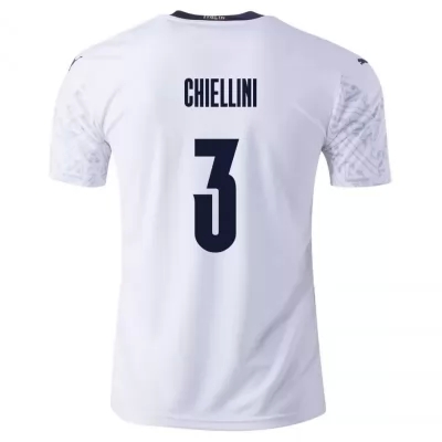 Enfant Équipe d'Italie de football Maillot Giorgio Chiellini #3 Tenues Extérieur Blanc 2021