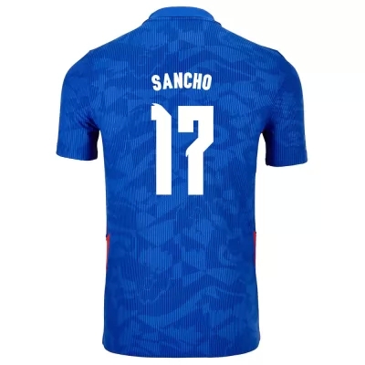 Enfant Équipe d'Angleterre de football Maillot Jadon Sancho #17 Tenues Extérieur Bleu 2021