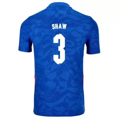 Femme Équipe d'Angleterre de football Maillot Luke Shaw #3 Tenues Extérieur Bleu 2021