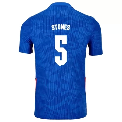 Enfant Équipe d'Angleterre de football Maillot John Stones #5 Tenues Extérieur Bleu 2021