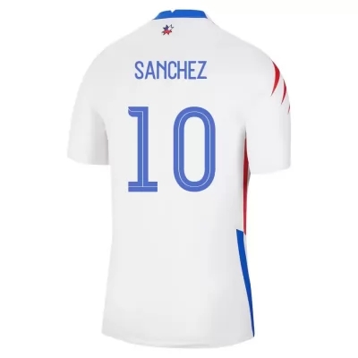 Femme Équipe du Chili de football Maillot Alexis Sanchez #10 Tenues Extérieur Blanc 2021