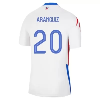 Femme Équipe du Chili de football Maillot Charles Aranguiz #20 Tenues Extérieur Blanc 2021
