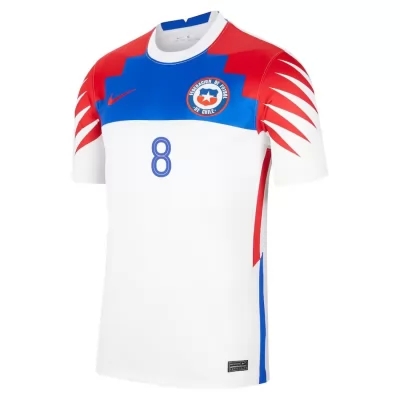 Femme Équipe du Chili de football Maillot Arturo Vidal #8 Tenues Extérieur Blanc 2021