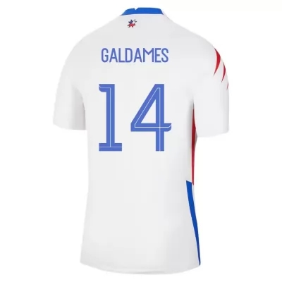 Femme Équipe Du Chili De Football Maillot Pablo Galdames #14 Tenues Extérieur Blanc 2021