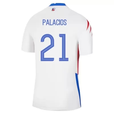 Femme Équipe du Chili de football Maillot Carlos Palacios #21 Tenues Extérieur Blanc 2021