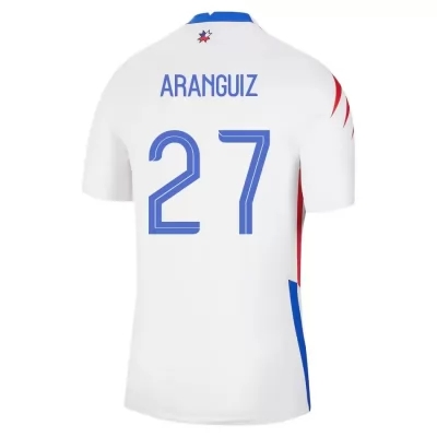 Femme Équipe du Chili de football Maillot Pablo Aranguiz #27 Tenues Extérieur Blanc 2021