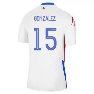 Femme Équipe du Chili de football Maillot Daniel Gonzalez #15 Tenues Extérieur Blanc 2021