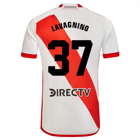 Kandiny Enfant Maillot Lucas Lavagnino #37 Blanc Rouge Tenues Domicile 2023/24 T-Shirt