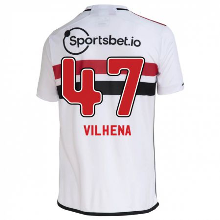 Kandiny Enfant Maillot Pedro Vilhena #47 Blanc Tenues Domicile 2023/24 T-Shirt