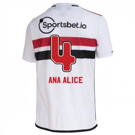 Kandiny Enfant Maillot Ana Alice Luciano Da Silva #4 Blanc Tenues Domicile 2023/24 T-Shirt