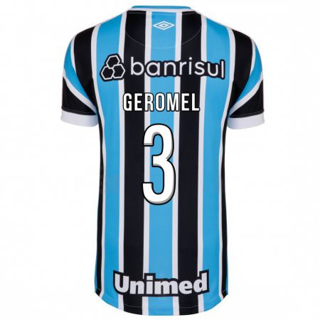 Kandiny Enfant Maillot Pedro Geromel #3 Bleu Tenues Domicile 2023/24 T-Shirt